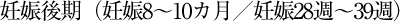 妊娠後期（妊娠8～10カ月／妊娠28週～39週）