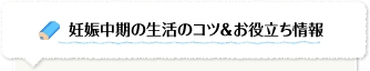 妊娠中期の生活のコツ＆お役立ち情報