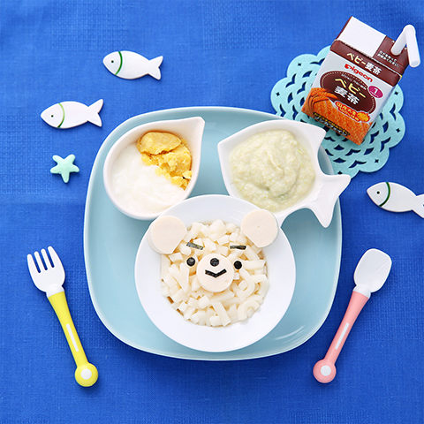 白くまちゃんのうどんと枝豆ポタージュ