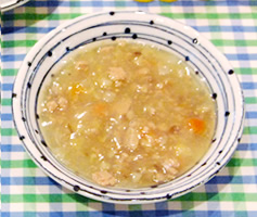 鶏レバーと豚肉の中華風野菜あんかけ